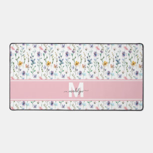 Wilde-Blumen-Monogramm Schreibtischunterlage