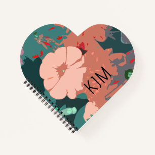 Wilde Blumen Monogramme Florale Hochzeit Geburtsta Notizbuch