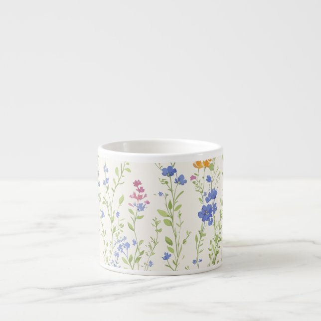Wilde Blumen Muster Espressotasse (Vorderseite)