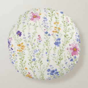 Wilde Blumen Muster  Rundes Kissen
