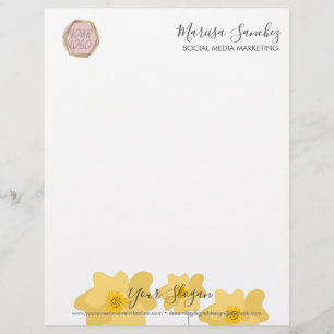 Wilde-Blumen-Name-Ihr-Logo-Briefkopf Briefbogen