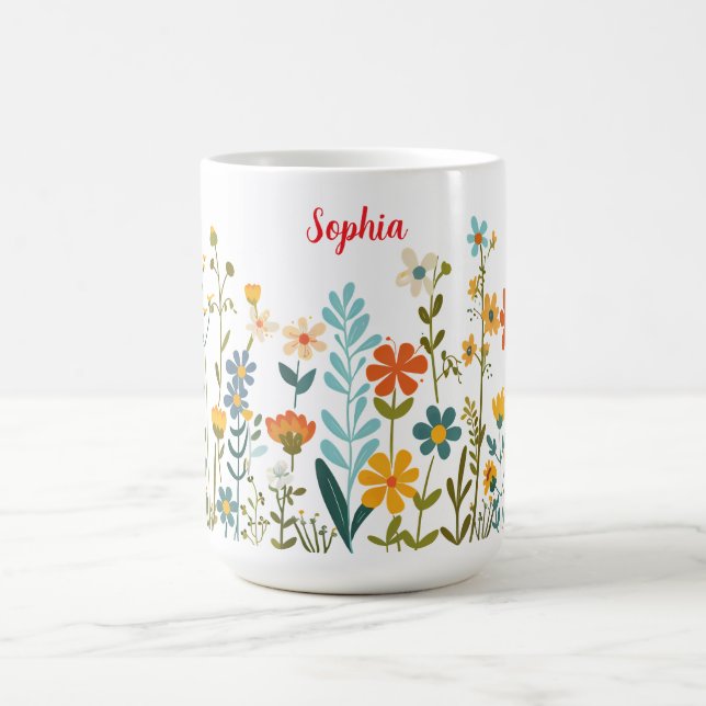 Wilde Blumen oder Ihre Kunst oder Foto & Schriftna Kaffeetasse (Mittel)