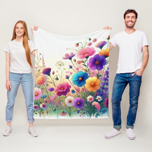 Wilde Blumen-Rhapsodie Fleecedecke (Beispiel)