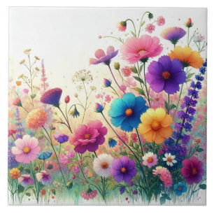 Wilde Blumen-Rhapsodie Fliese