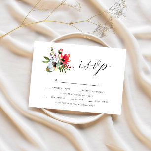Wilde Blumen & Romantik RSVP Karte