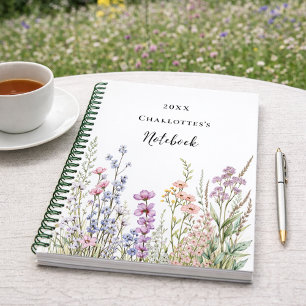 Wilde Blumen rosa lila blau Notizbuch