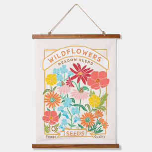 Wilde Blumen Saatgut-Paket Hängetapete Wandteppich Mit Holzrahmen
