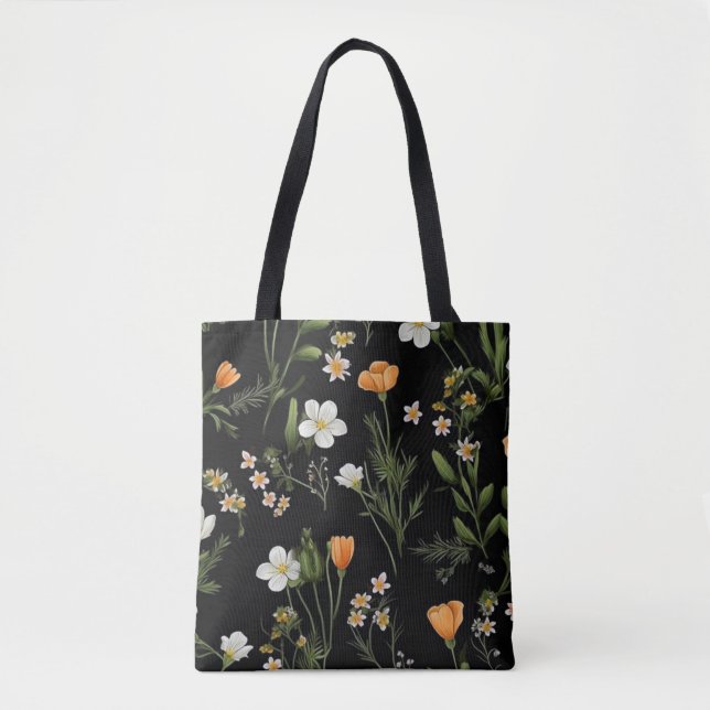 Wilde Blumen schwarzer Hintergrund (Vorderseite)