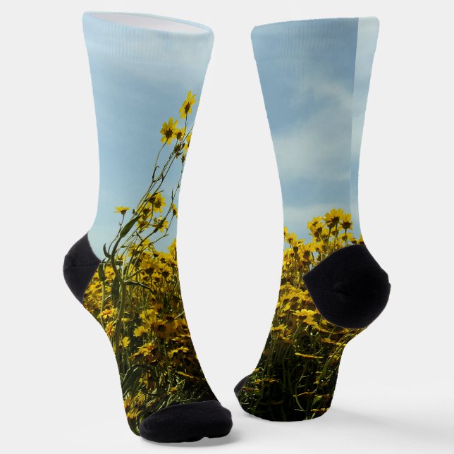 Wilde Blumen Sonnenblumen Socken (Gewinkelt)