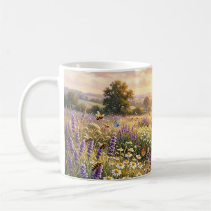 Wilde Blumen und ein süßes Cottage Kaffeetasse