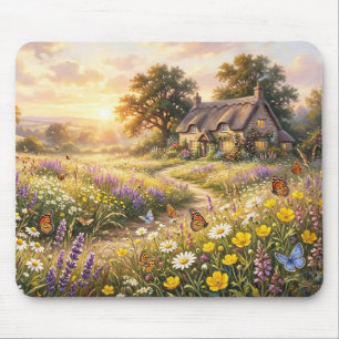Wilde Blumen und ein süßes Cottage Mousepad