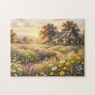 Wilde Blumen und ein süßes Cottage Puzzle