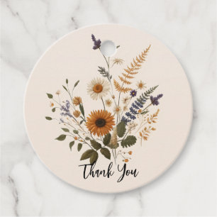 Wilde Blumen Vintage Blumenstrauß Boho-Hochzeit Geschenkanhänger