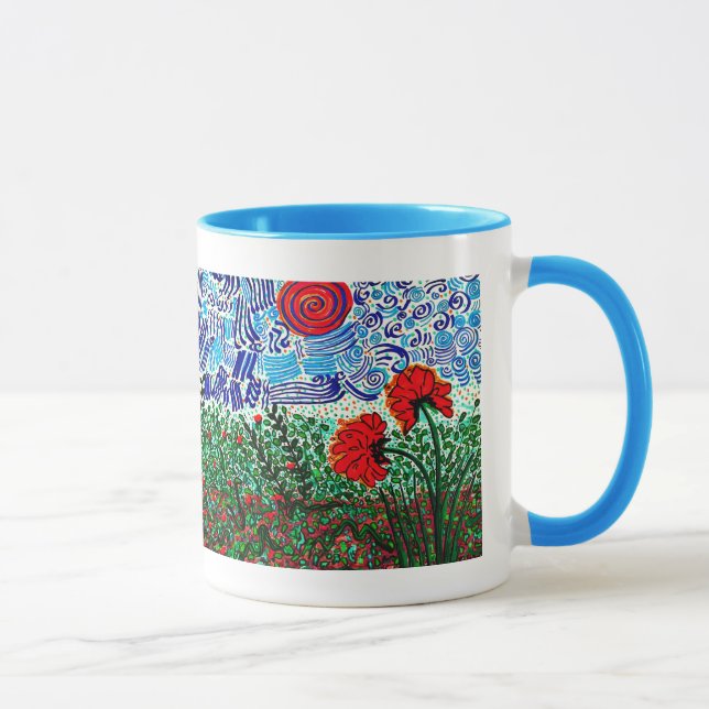 Wilde Blumen-wilde Himmel-Kaffee-Tasse Tasse (Rechts)