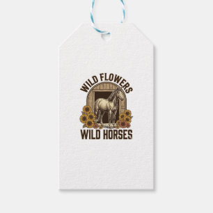 Wilde Blumen Wilde Pferde Vintage Western-Shirt De Geschenkanhänger