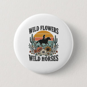Wilde Blumen Wilde Pferde Western Blumenhemd Desi Button