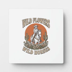 Wilde Blumen Wilde Pferde Western Cowgirl-Shirt De Fotoplatte