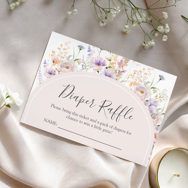 Wilde-Blumen-Windel-Raffelkarte Begleitkarte (Von Creator hochgeladen)