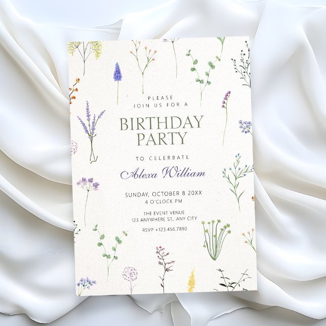 Wilde Blumen zum Geburtstag Einladung (Von Creator hochgeladen)