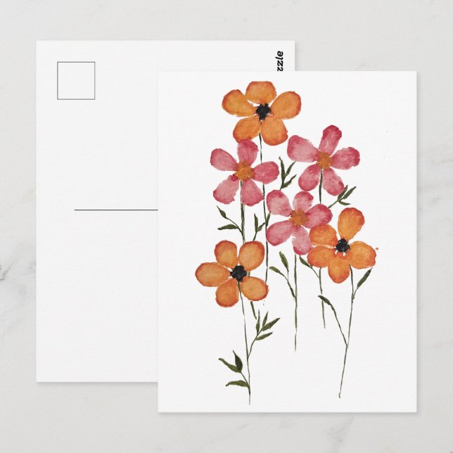 Wilde Blumenstrauß-Postkarte Postkarte (Vorne/Hinten)