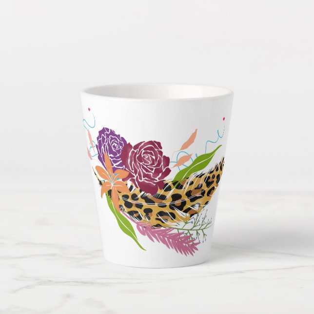 Wilde Blüten: Elegante botanische Wohngestaltung Milchtasse (Vorderseite)