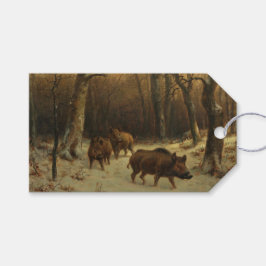 Wilde Boars im Schnee (von Rosa Bonheur) Geschenkanhänger