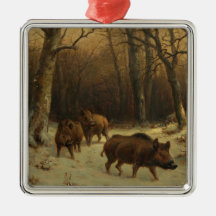 Wilde Boars im Schnee (von Rosa Bonheur)
