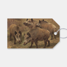 Wilde Boars in einer grasbewachsenen Landschaft (v Geschenkanhänger
