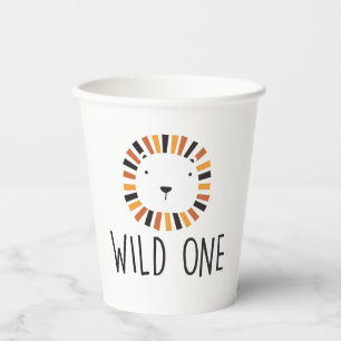 Wilde Boho-Löwe zum ersten Geburtstag Servietten Pappbecher