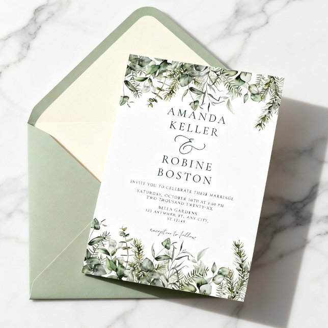 Wilde botanische Hochzeitseinladung Einladung (Von Creator hochgeladen)