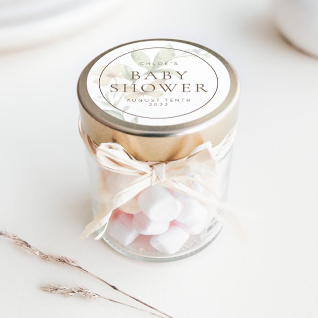 Wilde botanische Rustikale Blumenlähmung & Gefalle Runder Aufkleber (Fun and fully customizable favor stickers for your baby shower!)