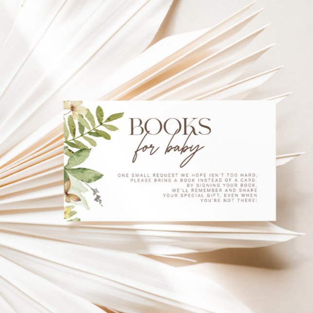 Wilde Botanische Rustikale Bücher für Baby Begleitkarte (Von Creator hochgeladen)