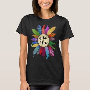 Wilde bunte Federn T-Shirt