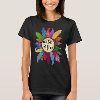 Wilde bunte Federn T-Shirt
