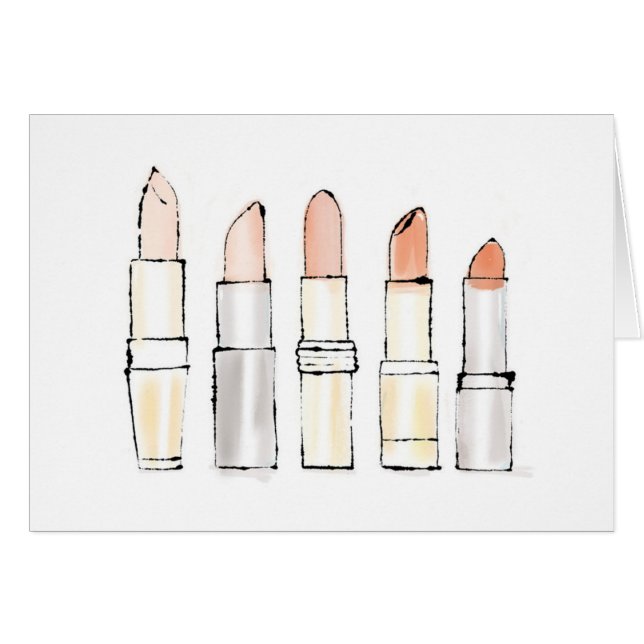 Wilde bunte moderne Lippenstift-Skizze Apples | (Vorderseite (Horizontal))
