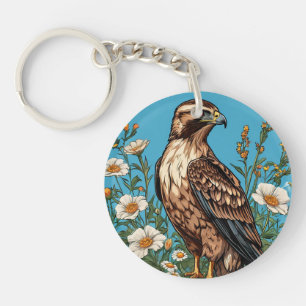 🦅 Wilde Bussard-Blüte – Florale Natürliche Harmon Schlüsselanhänger