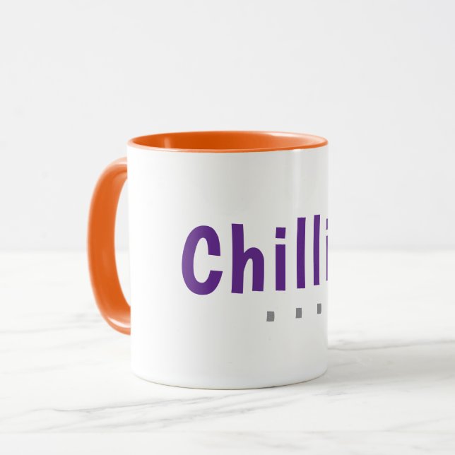 Wilde Chillin' Orange Trim Kaffee Tasse (Vorderseite Links)