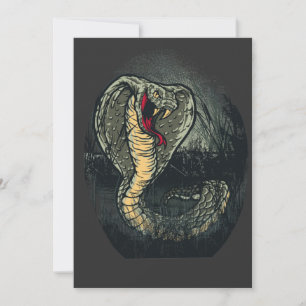 Wilde Cobra-Schlange Dunkle Dschungel-Tattoo-Kunst Feiertagskarte