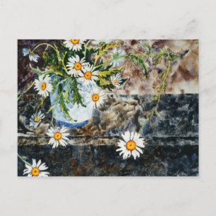 "Wilde Dasien auf einem Schelf" Blumenpostkarte Postkarte