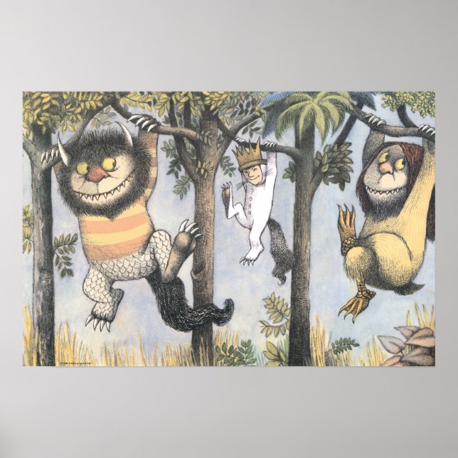 Wilde Dinge und Max schwingen von Bäumen Poster (Vorne)