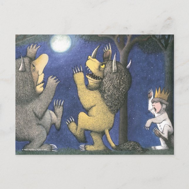 Wilde Dinge und Max tanzen im Mondlicht Postkarte (Vorderseite)
