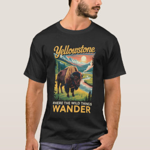 Wilde Dinge Wyoming Büffel Bison Yellowstone Nati T-Shirt