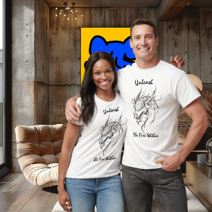 Wilde Drachenlinienkunst – Mächtige mythische Krea T-Shirt