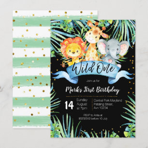 WILDE Dschungel-Party-Geburtstags-Einladungskarte Einladung