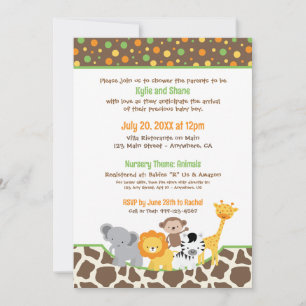 Wilde Dschungeltiere Baby Shower Einladung