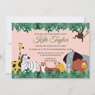 Wilde Dschungeltiere Baby Sprinkle / Shower Einladung