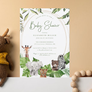 Wilde Dschungeltiere   Babyparty Einladung