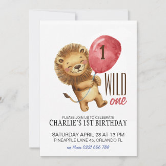 Wilde Einladung zum Geburtstag, Löwe 1. Geburtstag