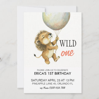Wilde Einladung zum Geburtstag, Löwe 1. Geburtstag