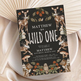 Wilde Einwaldtiere Geburtstagsparty Einladung